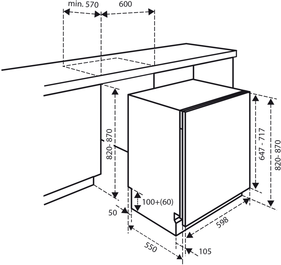 Exquisit inbouw vaatwasser egsp 2314-e-450D - Afbeelding 2