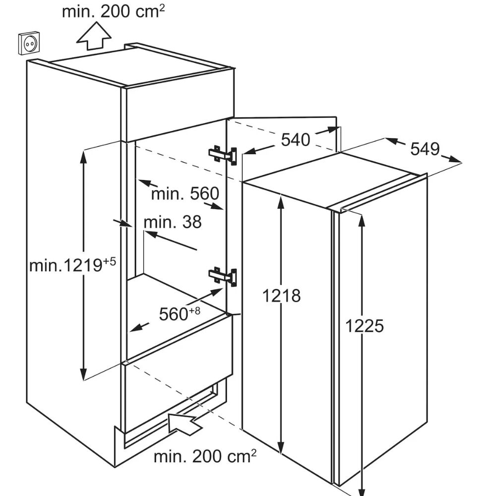 AEG TSF5O121DF inbouw koelkast - Afbeelding 2
